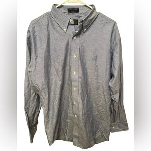 Vintage Men’s Chaps X Ralph Lauren Classic Blue Chambray Button Up Shirt‎ Size L